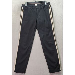 Sneak Peek Pants Women Sz 27 Black Stretch Cotton Flat Front Mid Rise Skinny Leg